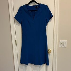 Banana Republic Royal Blue Short-Sleeve Fit-and-Flare Dress